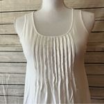 Loft White Ruched Front Cotton Sleeveless Top Size XS Photo 1