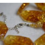 Source Unknown Chunky Amber Bubble Acylic Beaded Silver Tone Lobster Claw Clasp Necklace Photo 1