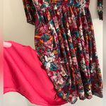 VINTAGE 70s Samuel Floral Boho Midi Dress – Cottagecore dagger collar Tropical Green Size M Photo 11