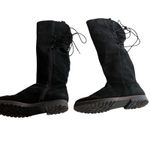 Lands' End Lands’ End Black Suede Knee High Lace Up Winter Riding Boots Women’s Size 6B Photo 2