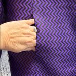 Nina Mclemore Silk Purple Black Chevron Zigzag 3/4 Length Car Coat Blazer Jacket Size 12 Photo 2