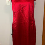Ann Taylor  Red Dress Floral Sleeveless‎ Silk Wool Blend Party Holiday Size 8 Photo 0