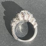 Judith Ripka  925 Sterling Silver CZ Floral Ring Size 7 EUC Photo 4