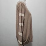 C&K Designs Taupe Lace Detail Crewneck Sweater Size XL Brown Photo 2