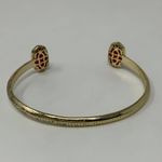 Kendra Scott Elton Open Cuff 14k Yellow Gold Plated Hot Pink Pinch Bracelet Photo 3