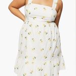 Forever 21 + White Embroidered Sunflower Baby Doll Tiered Sun Dress Size 1X Photo 0