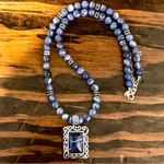 Sodalite Beaded Choker Necklace Lapis Lazuli Sterling Silver Pendant Extension Blue Photo 12