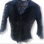 Bisou Bisou ‎ Sheer Black Lace Shirt Photo 0