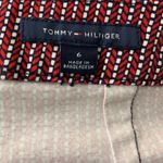 Tommy Hilfiger Mini Pencil Skirt 6 Red Chevron Stripe Stretch Zip Kick Pleat Photo 4