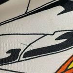 Floral Scarf Orange Gray Artsy Silky Flower Design Square 25.5" x 26" Funky Bold Photo 3