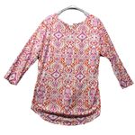 Fresh Produce Orange Pink Batik Cotton Blend Long Sleeve USA Made Size Large Photo 3