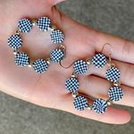 Handmade unisex black & white clay beads y2k Kawaii punk hoop earrings🖤🖤🖤 Photo 1