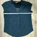 Fun 2 Fun Stitch Fix Lillian Short Sleeve V-Neck Lightweight Blouse Blue Size S Photo 2