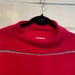 kim rogers NWT  Size L Pink Silver Stripe Metallic Mock Neck Oversized Sweater Photo 4