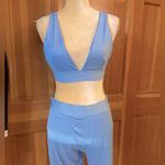 NWT, Lavishly Paris Baby Blue Bralette and Leggings Pajamas Set Size undefined Photo 4