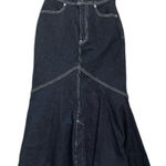 Azul By Moussy Japanese Brand Dark Denim Midi Skirt Front Slit Size Small Photo 0