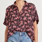 ACACIA Women’s Oversized Mombasa Floral Button Up Shirt in Madonna Color Purple Size XL Photo 0