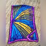 Vena Vibrant Multicolor Silk Scarf Blue Photo 0