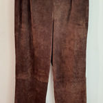 Vintage Nancy Bolen City Girl Petite Brown Suede Whipstitch Pants Size 6P Photo 0