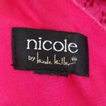 Nicole Miller Nicole by Hot Pink Lace Sleeveless Peplum V Neck Top Flowy Blouse Photo 7