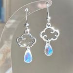 Handmade cute cloud teardrop dangle earrings ☁️💧 Photo 0
