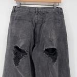 White Fox Boutique White Fox High-Rise Baggy Straight Leg Black Jeans Women L Distressed Denim Y2K Photo 3