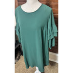 Andree by Unit Andree' by Unit Green Dress sz S ruffle sleeve mini sheath crepe office career Photo 1