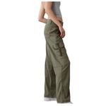 American Eagle Super High Rise Baggy Wide Leg Cargo Pants Green Y2K Womens 2 Photo 1