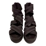 Sorel Joanie II Black Platform Wedge Sandals Sz 9 Elastic Strap Leather Photo 8