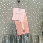 Missguided Peasant Mini Dress Puff Sleeve Mock Neck Green Polka Dot Size 4 Photo 2