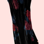 Monsoon Stunning vintage 90s-Y2K velvet floral whimsigoth maxi slip dress silk Photo 0