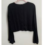 Velvet Black bell sleeve button back‎ shirt size large Photo 2