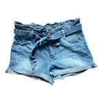 Blue Spice Juniors Womens  High Waist Medium Wash Paperbag Shorts - Sz 9 Photo 2