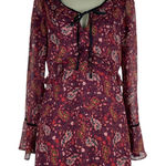 Cupcake and Cashmere Mixed Floral Printed Mini Dress Red Velvet Size 0 Photo 0