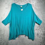 Laurie Felt Los Angeles Top Womens XL 1X Teal Modal Blend‎ Oversized Slouchy Blue Photo 1