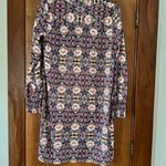 Loft  Medallion Dress Women’s Small Navy Pink V Neck Wedding Guest Date Spring Photo 4