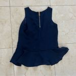 Sail To Sable  Navy Blue Peplum Top Sz Small Photo 4
