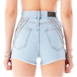 LF Carmar Cut Out Side Chain Denim Shorts Size 24 New With Tags Photo 12
