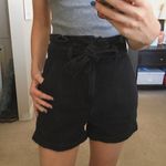 Primark High Waist Paperbag Denim Shorts Black 0 Photo 2