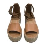 Soludos  Palermo Platform Wedge Tan & Ivory Suede Leather & Braided Jute Size 7.5 Photo 2