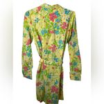 Lilly Pulitzer  MD Blue Eyed Girl Print Roll Tab Shirt Shirt Dress Tropical Beach Photo 2