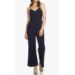 1. State  women's flare jumpsuit Size XS spaghetti strap navy blue Photo 3