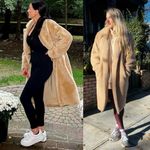 Alo Yoga NWOT Oversized Sherpa Trench Coat In Camel Teddy Jacket Size XXS Photo 2