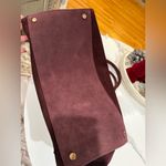 Elegant Burgundy Suede Handbag Brown Photo 9
