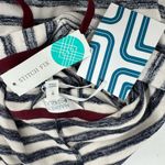 Market & Spruce  Striped PERINE Pocket Pullover Knit Hoodie Top Women's XS NEW  Photo 4