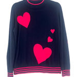 Talbots Pink Heart Sweater Sz S Valentines Preppy Whimsical Romantic Mock Neck Photo 0
