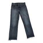 Lucky Brand  High Rise Zoe Straight Jeans in Nopah Fray Faded Black Acid Wash | 8 Photo 2