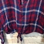 Rails Anthropologie  Women's Small Sloane Plaid Crop Tie Front Long Sleeve Shirt Photo 4