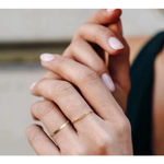 Boutique NEW Dainty 14k Gold Plated S925 Ring Black Melee Stackable Minimalist Band Sz 8 Photo 4