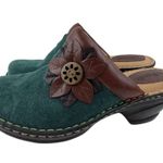*Softspots Lara Clogs Womens Size 9.5W Green Suede Leather Comfort Boho Coastal Photo 0